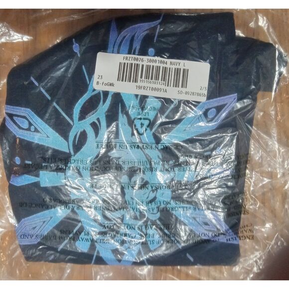 Disney Frozen 2 Elsa Element Tee for Girls, Navy Blue Crew Shirt, Size Large - Picture 2 of 3